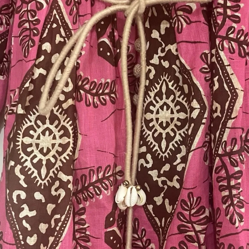 Zimmermann Lulu Pink and Brown Geometric Mini Dress - Picture 8 of 16